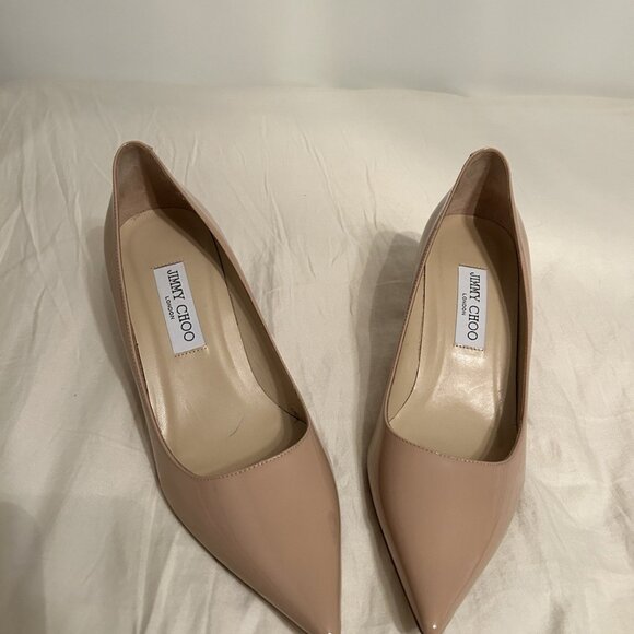 Jimmy Choo Powder Pink Patent Leather Pointed Toe Pumps - Picture 2 of 16